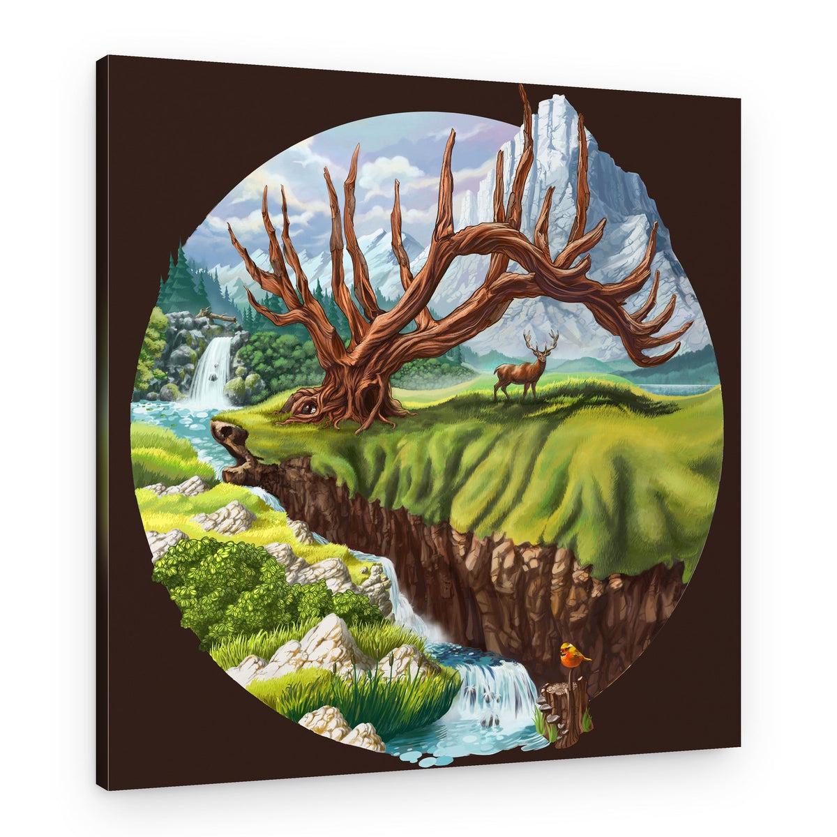 Twisted Tree Serene Landscape – Canvas Print