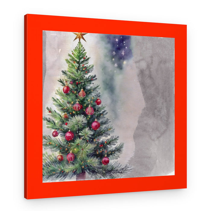 Festive Christmas Tree Night – Canvas Print