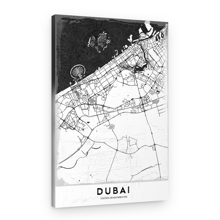 Iconic Dubai Map – Canvas Print