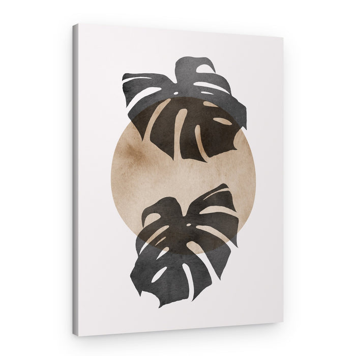 Earthy Monstera Circle – Canvas Print