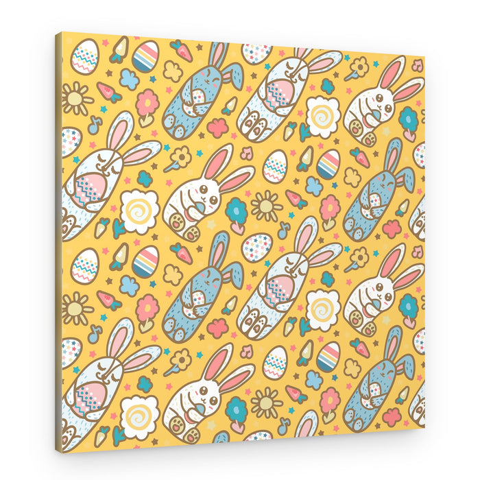 Cute Easter Bunny Friends – Canvas Print