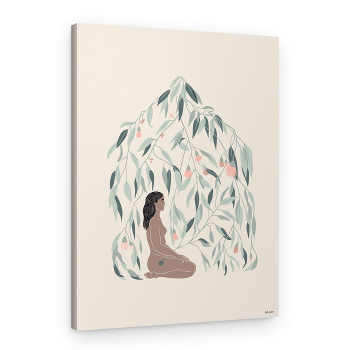 Peaceful Eucalyptus Woman – Canvas Print