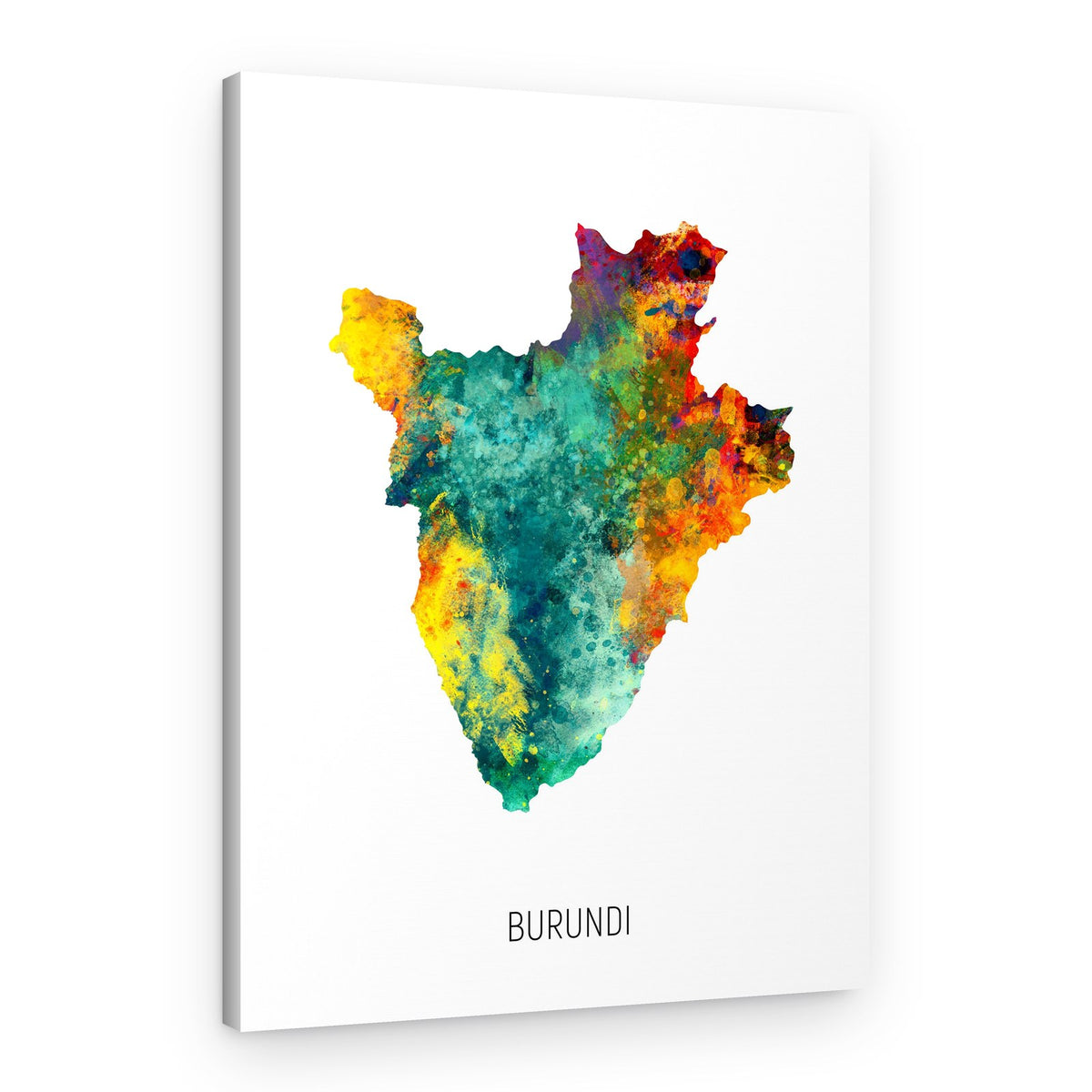 Vibrant Burundi Map – Canvas Print