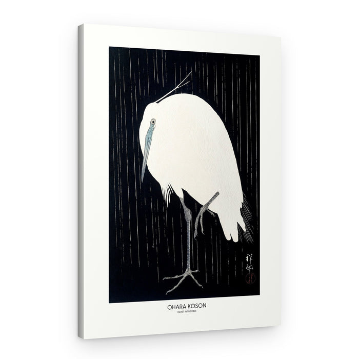 Egret In The Rain – Canvas Print