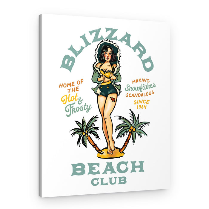 Blizzard Beach Club Bar Sexy Vintage Pinup Girl Art – Canvas Print
