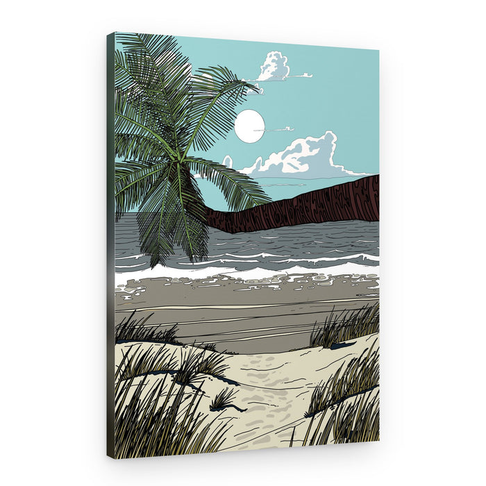 Moonlit Beach Path – Canvas Print