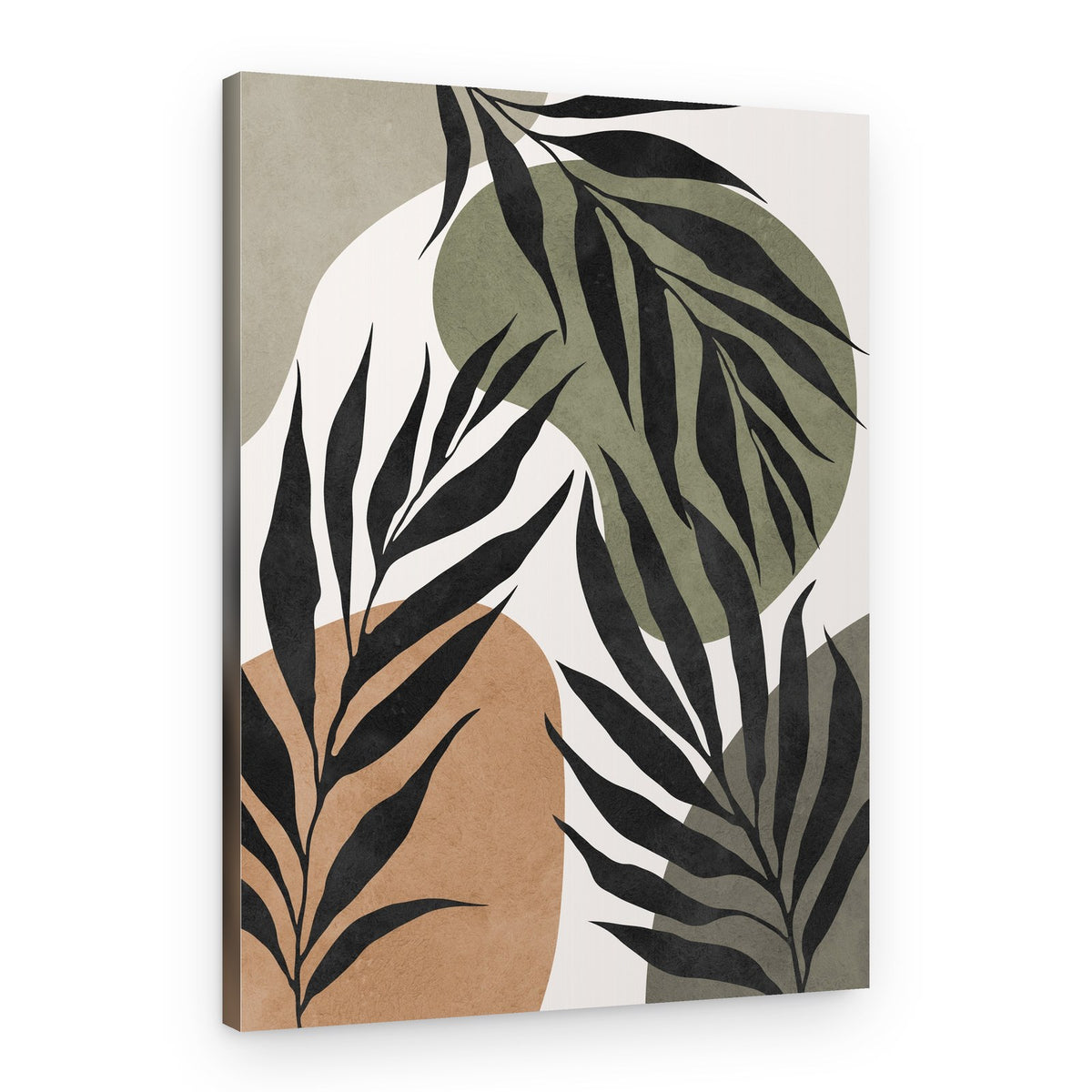 Earthy Tropical Leaves – Canvas Print