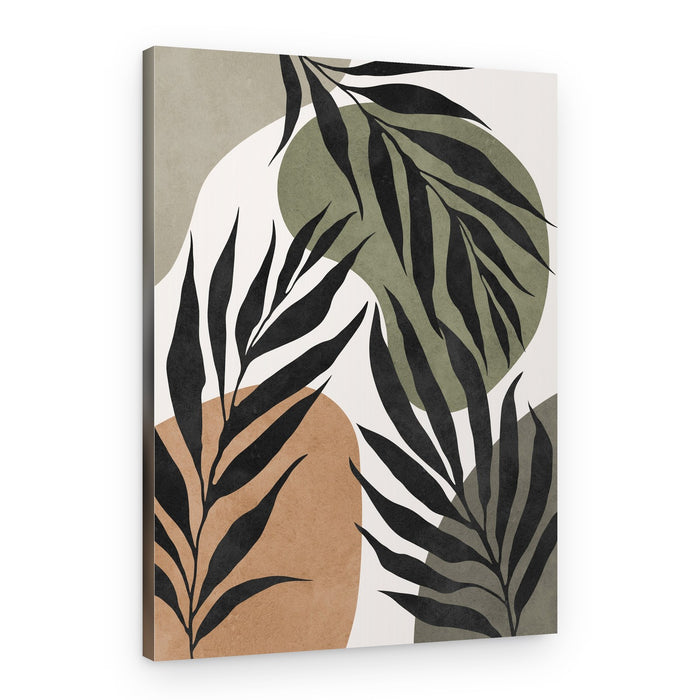 Earthy Tropical Leaves – Canvas Print