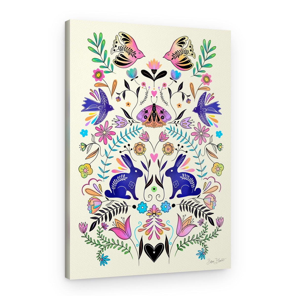 Whimsical Folk Garden – Canvas Print