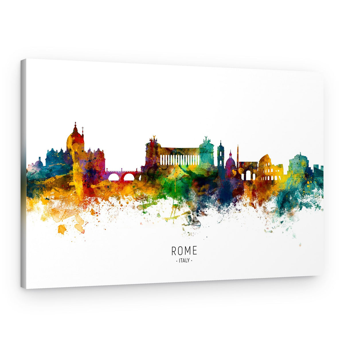 Rome Watercolor Skyline – Canvas Print