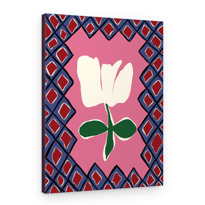Modern Pink Flower Frame – Canvas Print