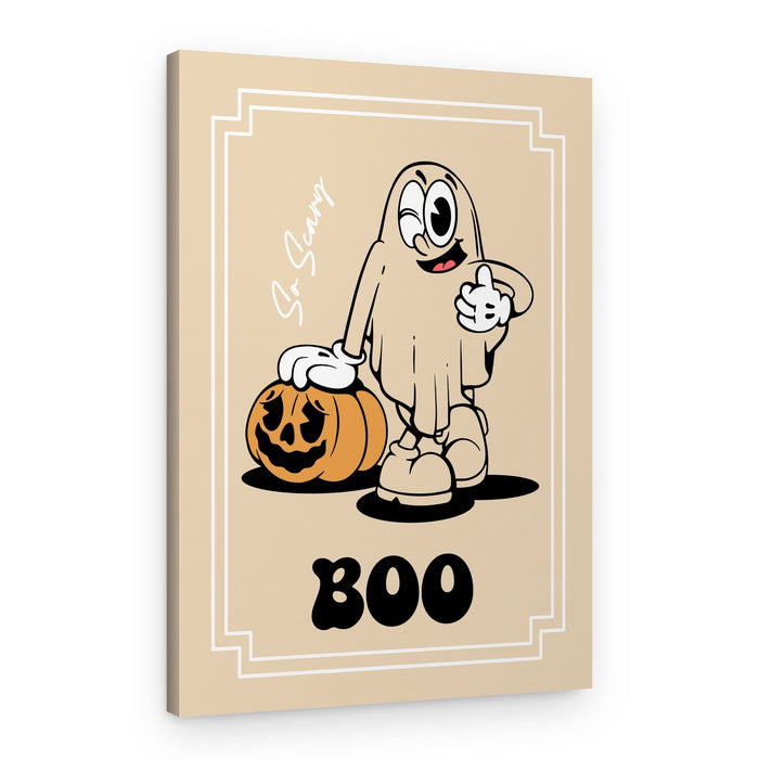 Retro Ghost and Pumpkin – Canvas Print