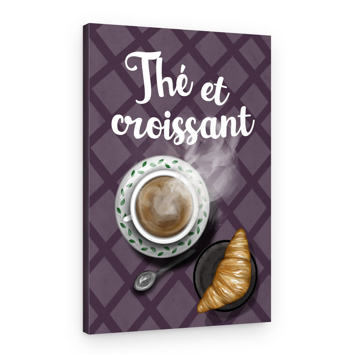Tea and Croissant – Canvas Print