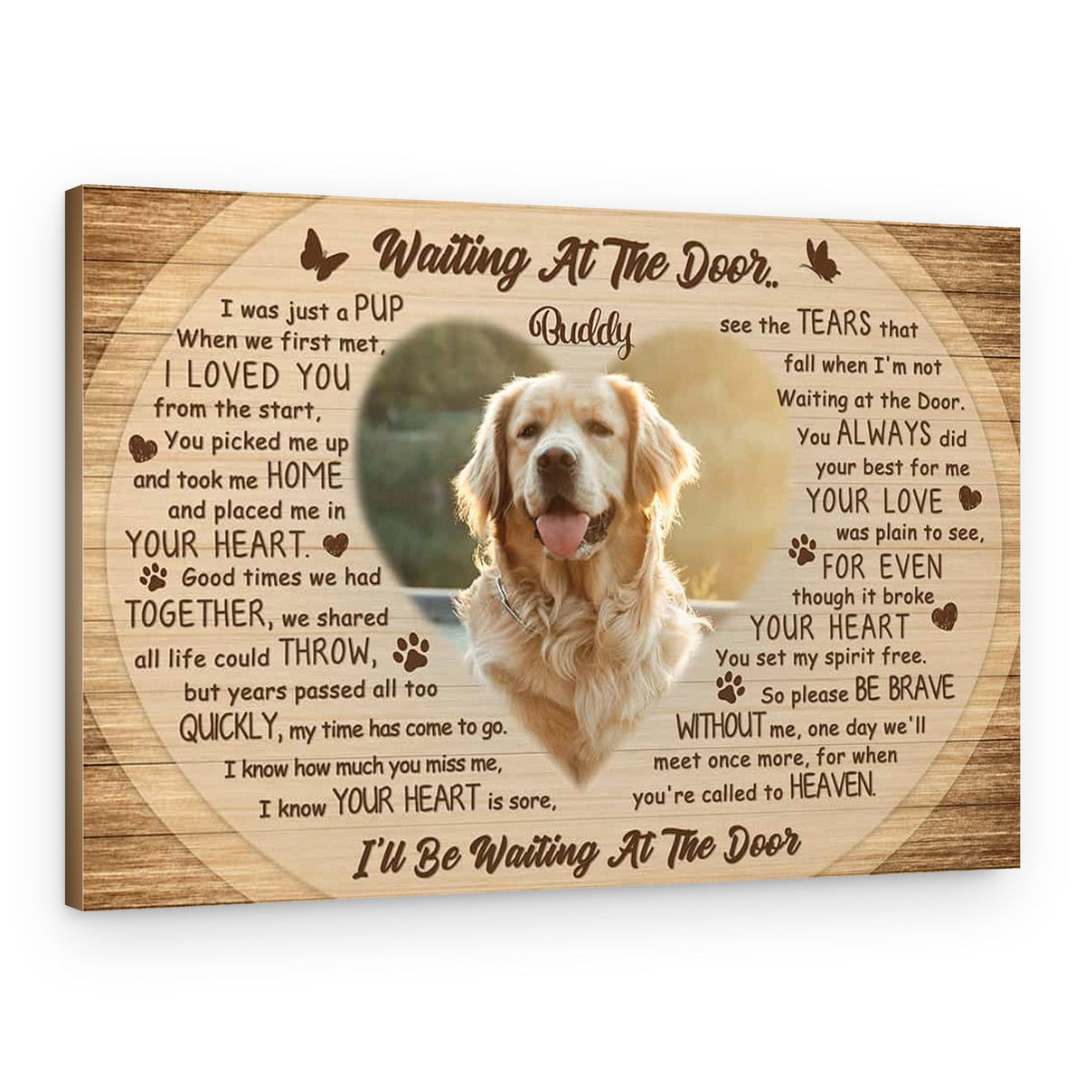 Personalized ‘Waiting At The Door’ Dog Memorial Canvas – Canvas Print