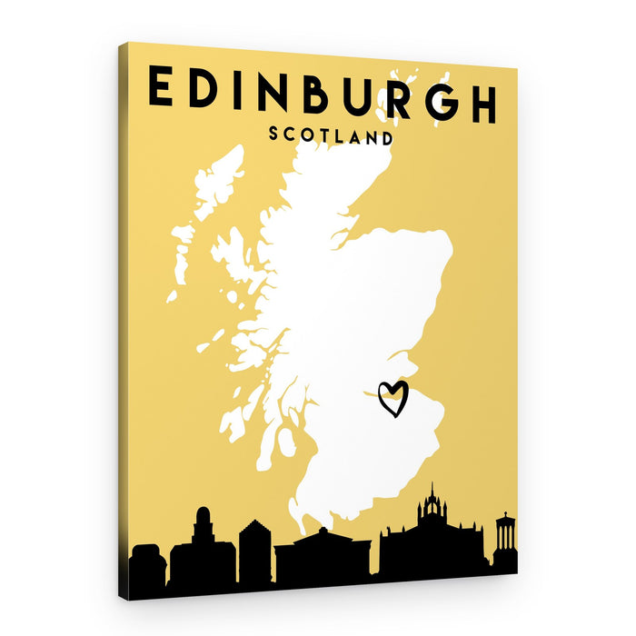Edinburgh Scotland City Map – Canvas Print