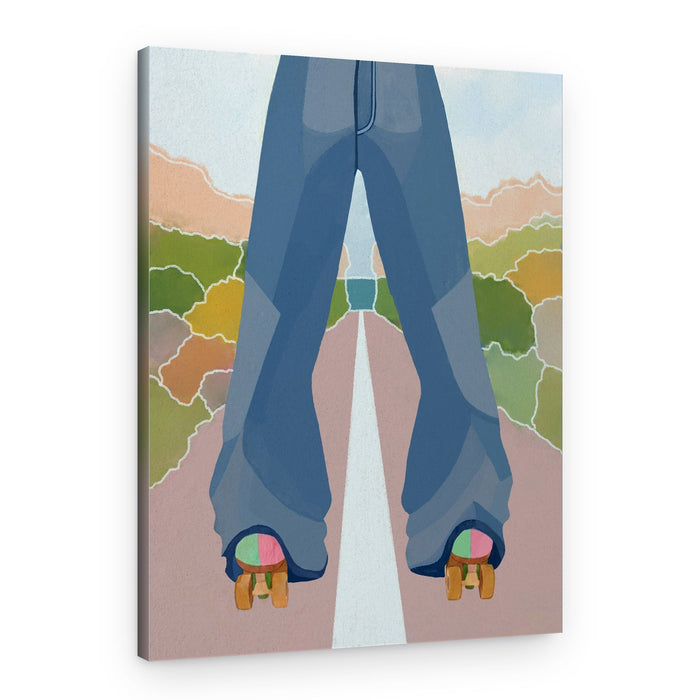 Retro Roller Skate Journey – Canvas Print
