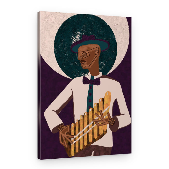 Elegant Pan Flute Player – Canvas Print