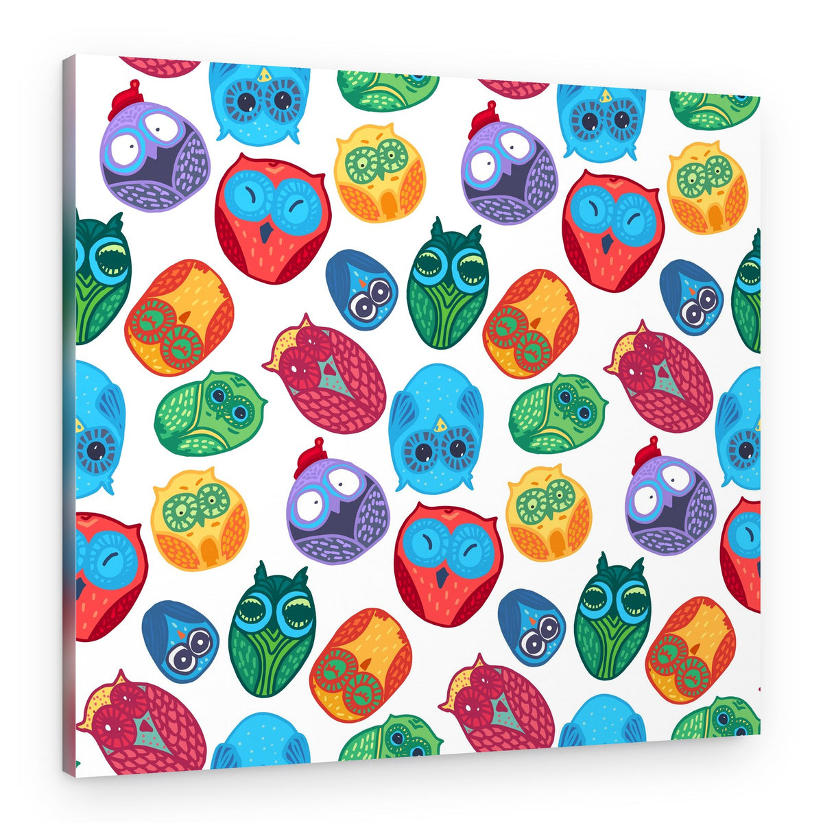 Colorful Owl Friends – Canvas Print