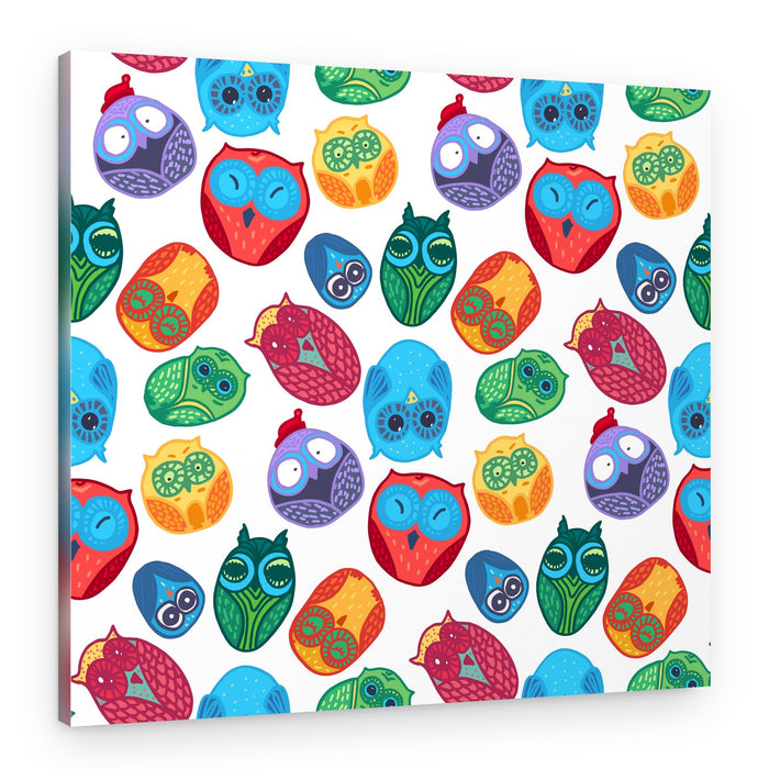 Colorful Owl Friends – Canvas Print