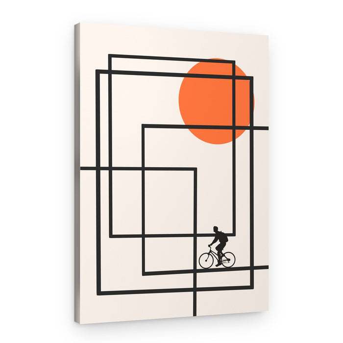 Minimalist Cycling Journey – Canvas Print