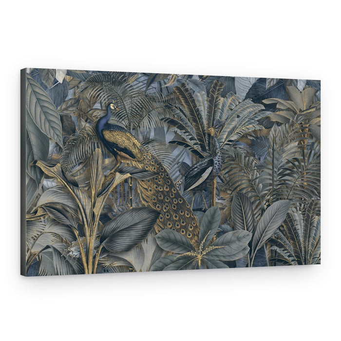 Golden Jungle Peacock – Canvas Print