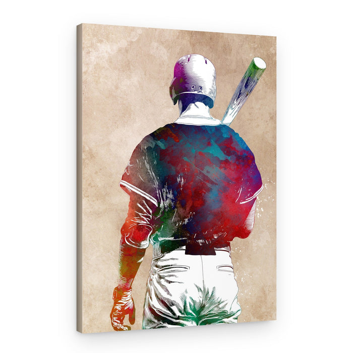Colorful Baseball Player – Canvas Print