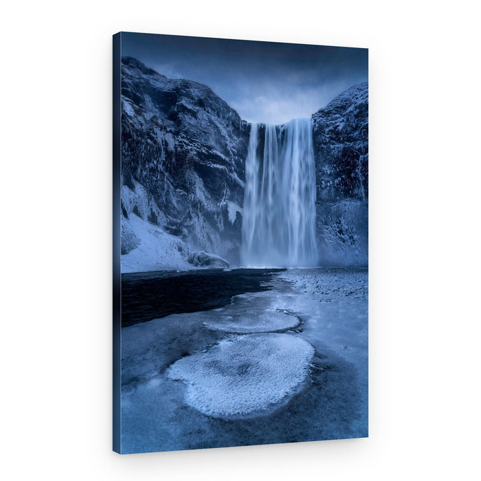 Winter Waterfall Majesty – Canvas Print