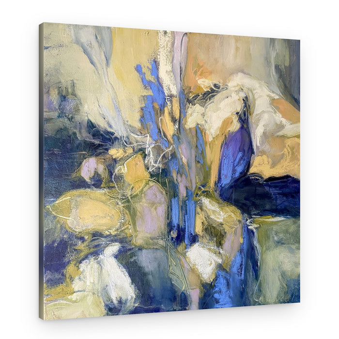 Blue Yellow Abstract Flow – Canvas Print