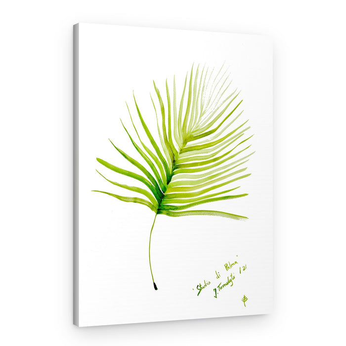 Green Palm Leaf Watercolor – Canvas Print
