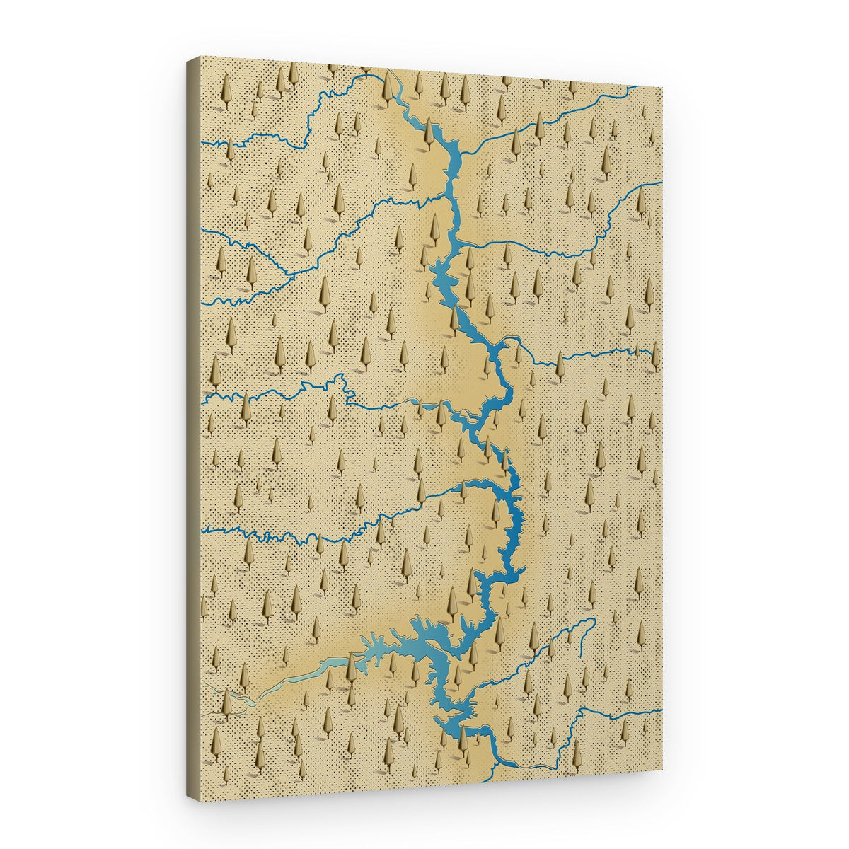 Winding River Map – Canvas Print