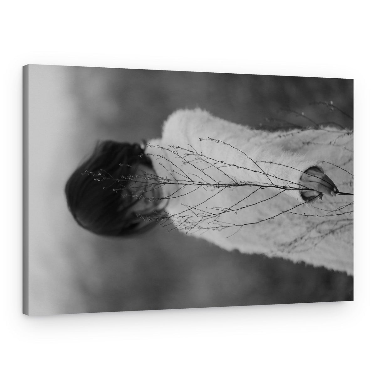Thoughtful Girl Winter – Canvas Print