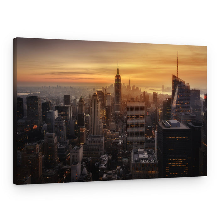Golden Manhattan Skyline – Canvas Print
