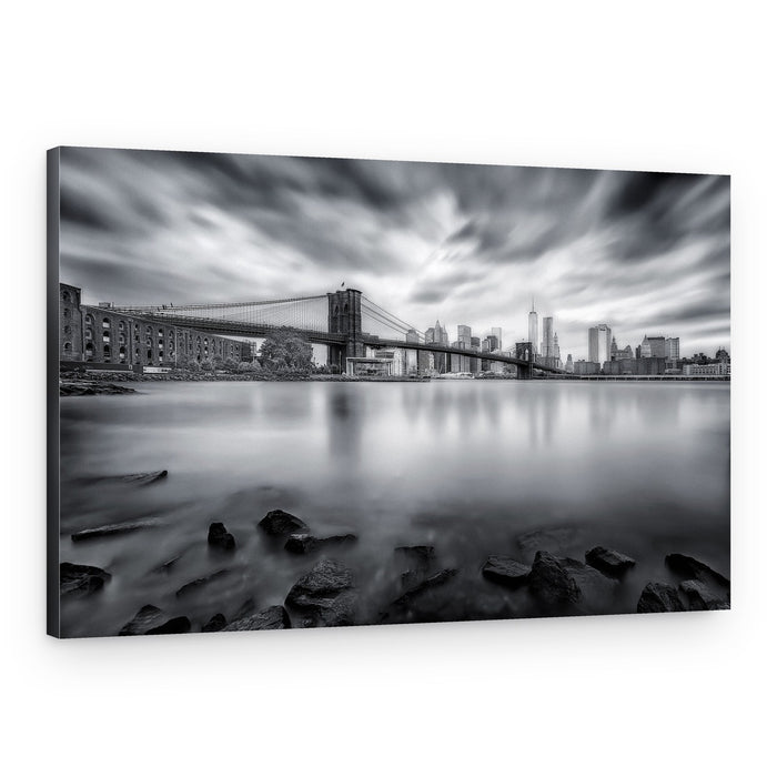 Dramatic Brooklyn Bridge Skyline – Canvas Print
