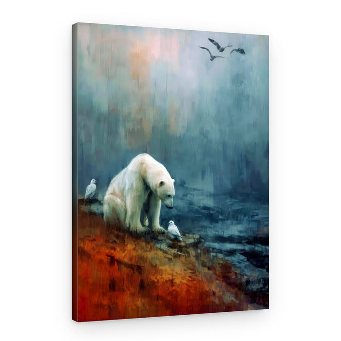 Contemplative Polar Bear – Canvas Print