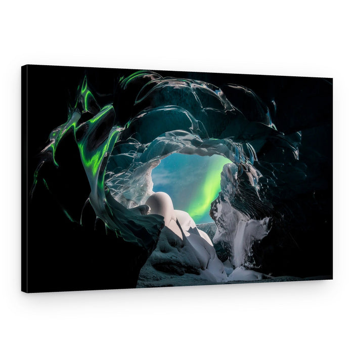 Northern Lights Ice Cave – Canvas Print