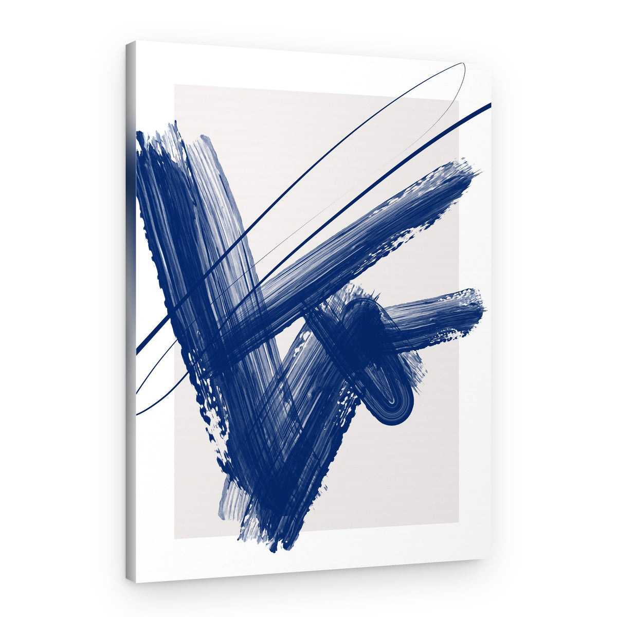 Dynamic Indigo Strokes – Canvas Print