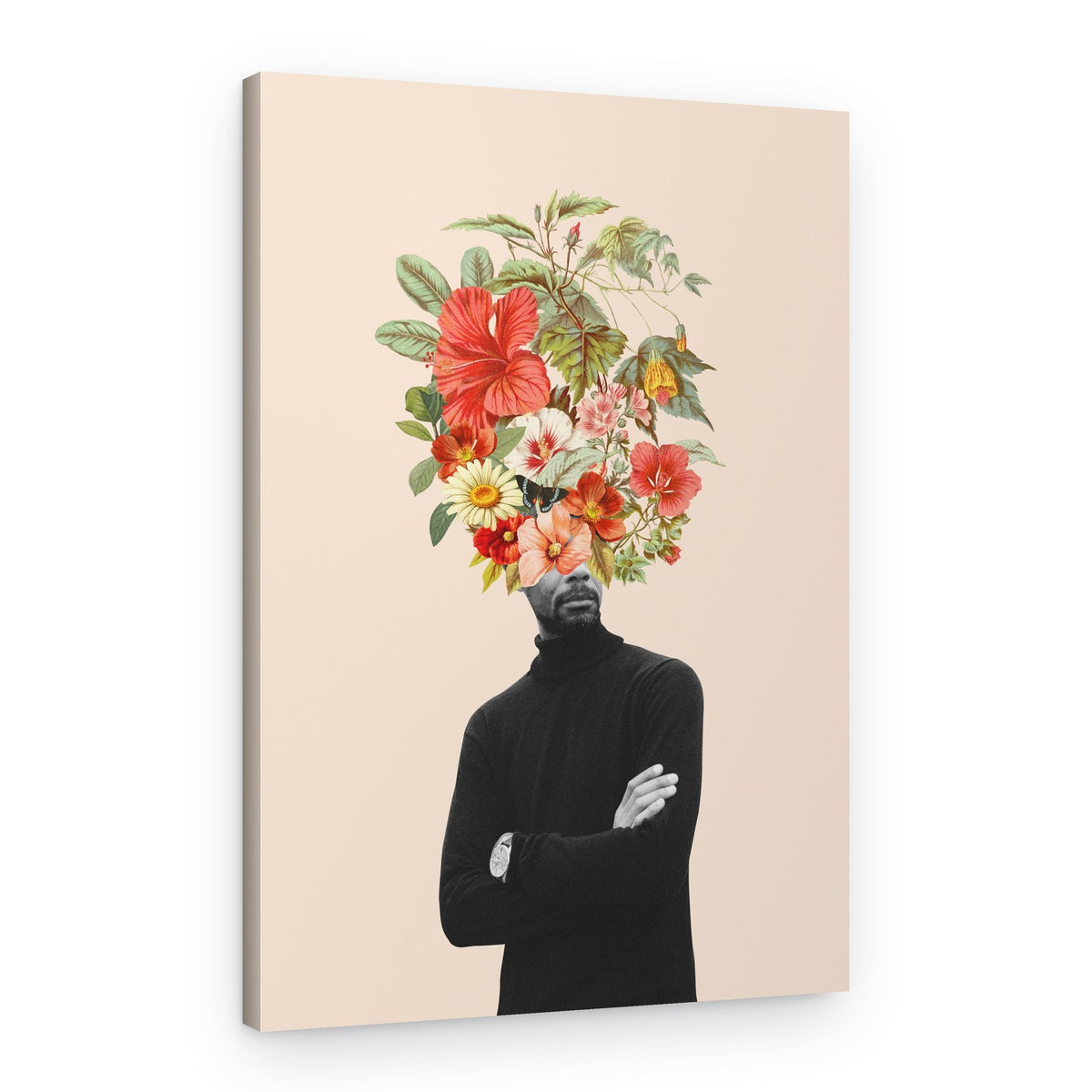 Man With Floral Head – Canvas Print
