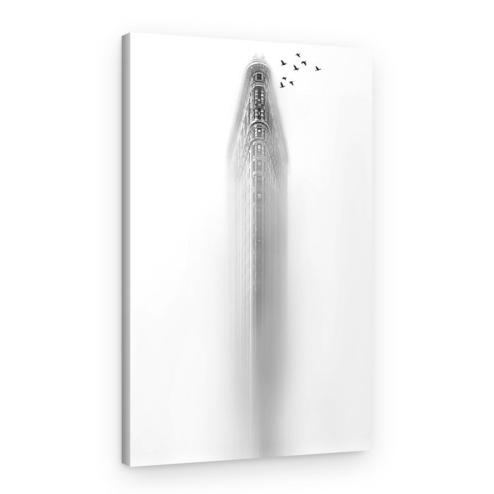 Misty Urban Flight – Canvas Print