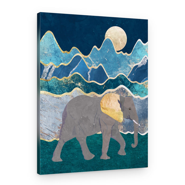 Golden Moon Elephant – Canvas Print