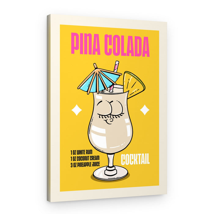 Happy Pina Colada Cocktail – Canvas Print