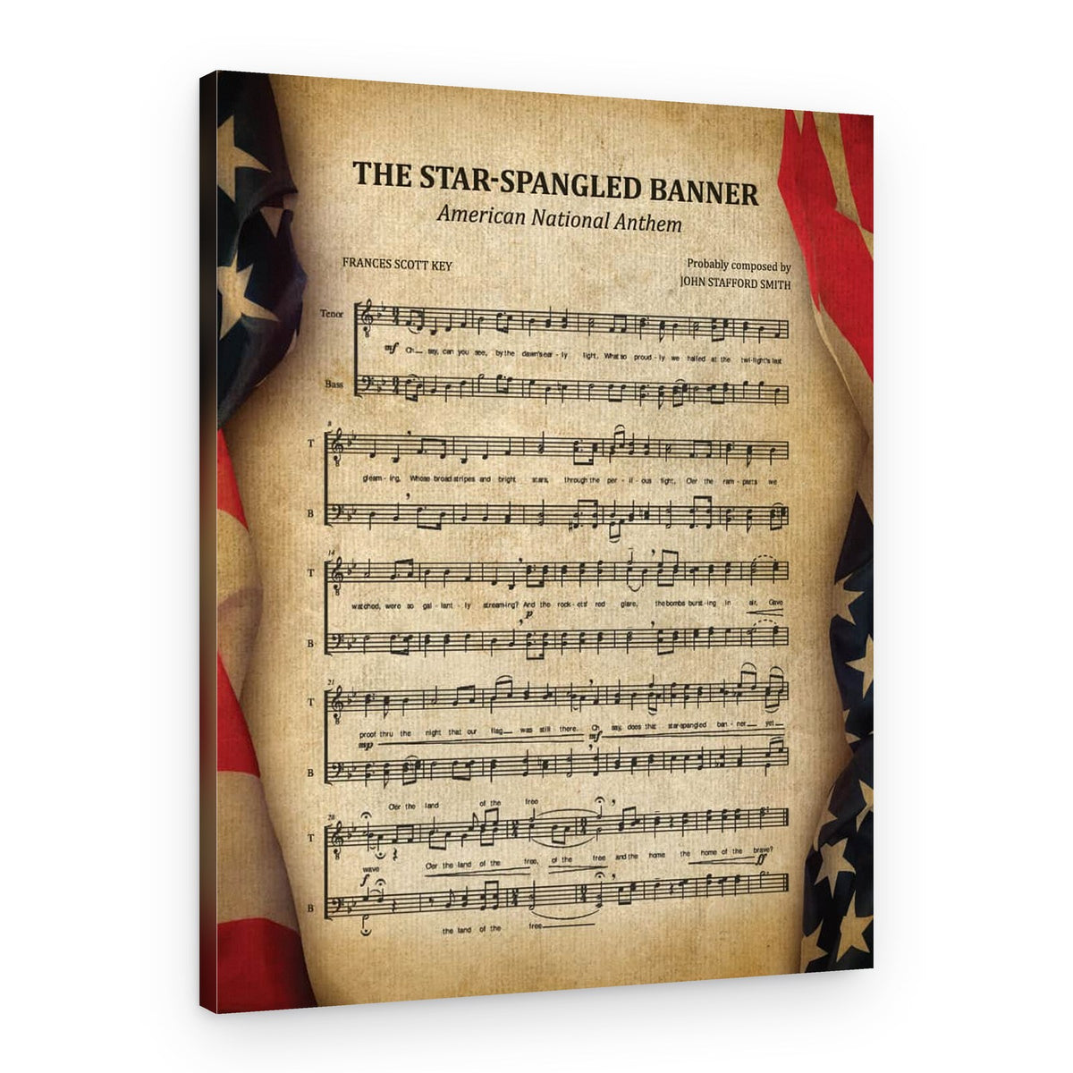 The Star Spangled Banner Patriotic Canvas Print – Canvas Print – Design B