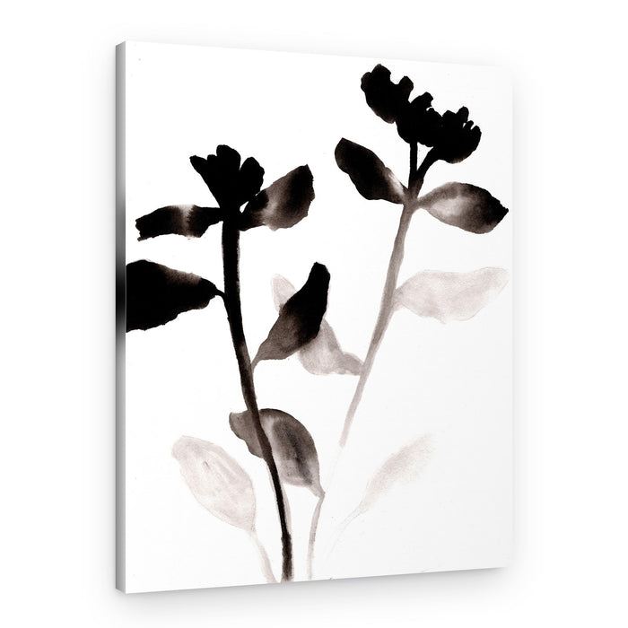 Black Ink Flowers – Canvas Print