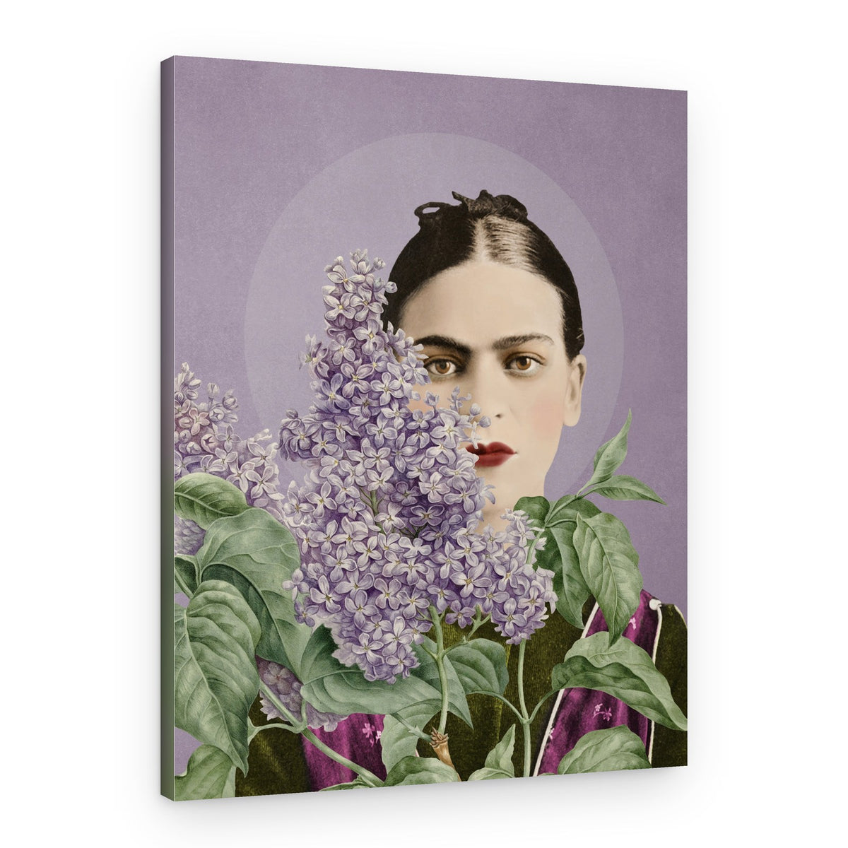 Woman's Lilac Gaze – Canvas Print