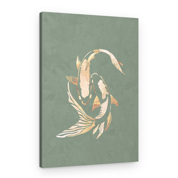 Intertwined Golden Koi – Canvas Print