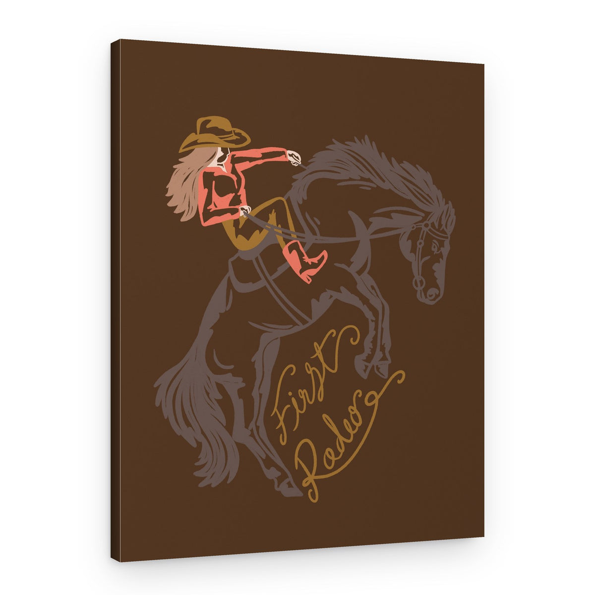First Rodeo Cowgirl – Canvas Print