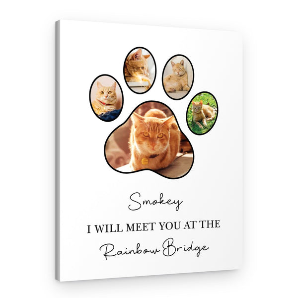 Personalized Cat Paw Photo Collage Canvas Print