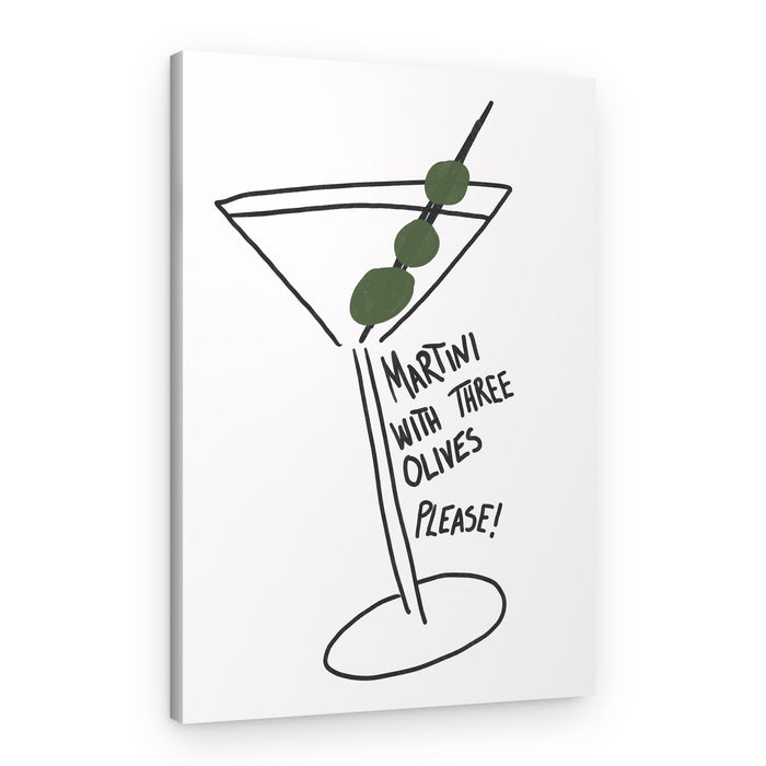 Olive Trio Martini – Canvas Print