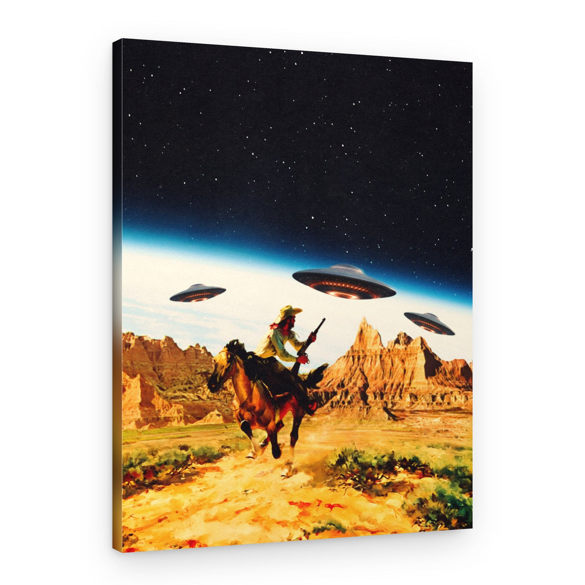 UFO Space Chase – Canvas Print