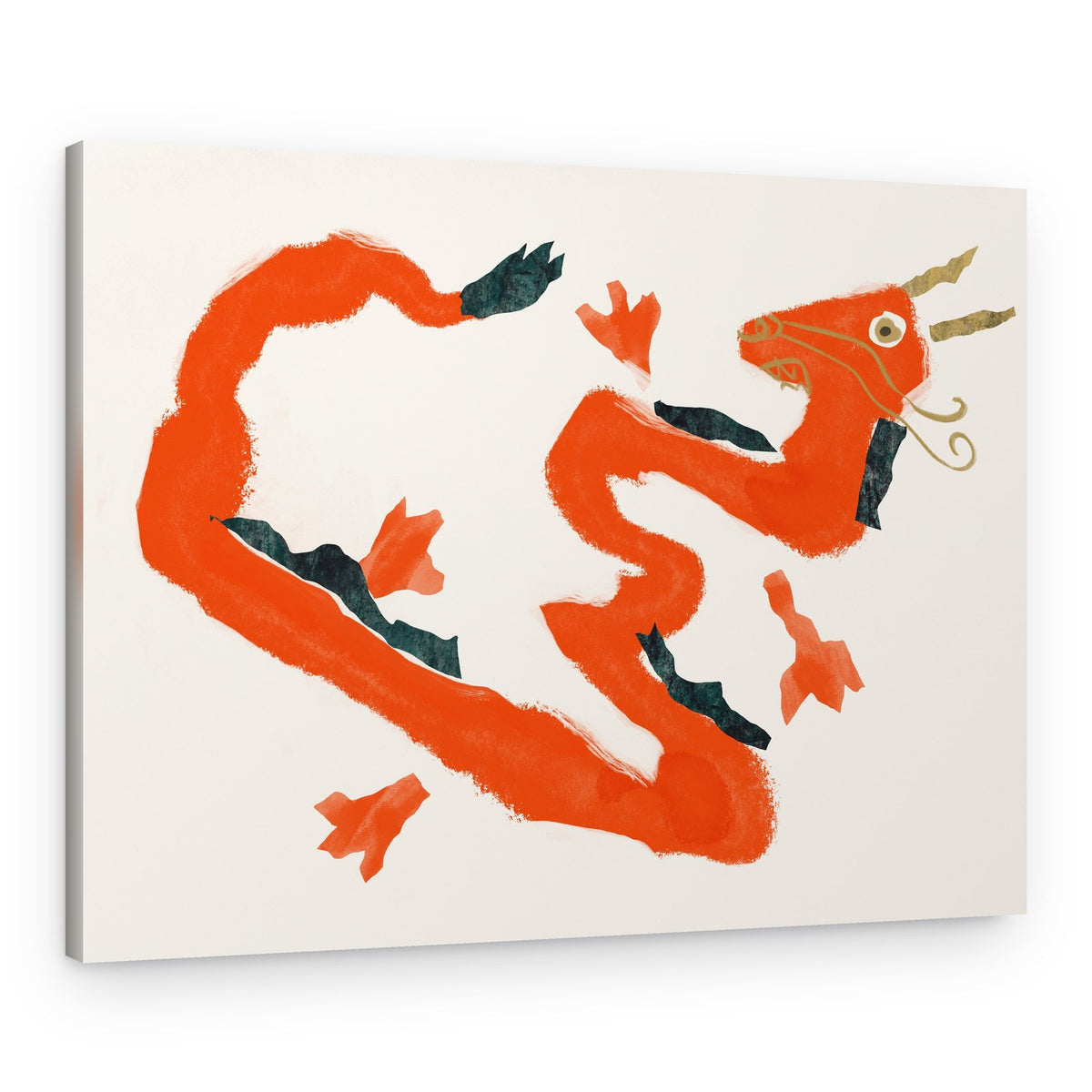 Vibrant Red Dragon – Canvas Print