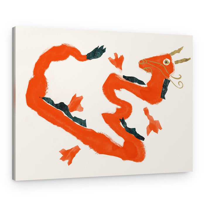 Vibrant Red Dragon – Canvas Print